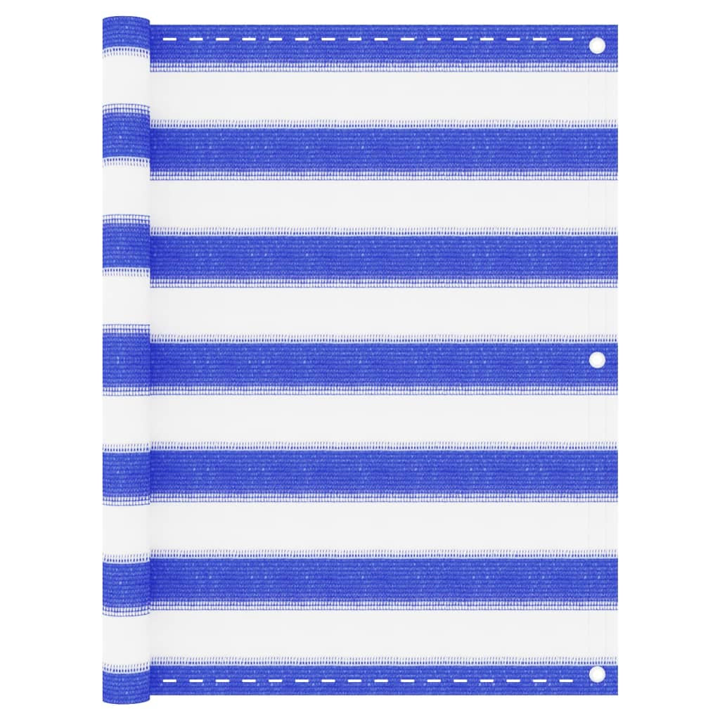 Vidaxl Toldo Para Balcón Hdpe Azul Y Blanco 75x300 Cm_0