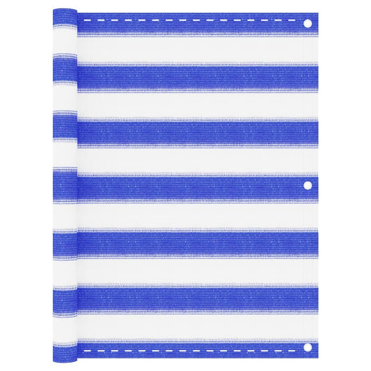 Vidaxl Toldo Para Balcón Hdpe Azul Y Blanco 75x300 Cm_0