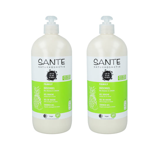 Embalagem de 2 sabonetes líquidos biológicos Sante Ananás e Limão, 950 ml