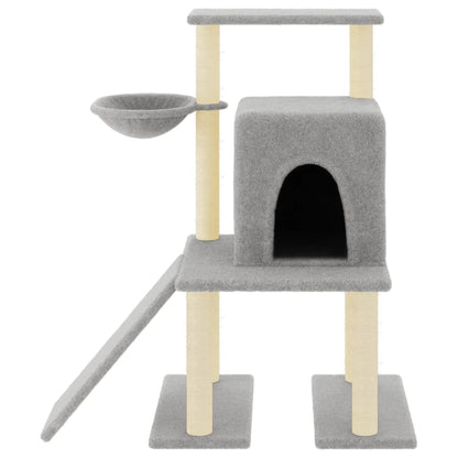 Rascador Para Gatos Con Postes De Sisal Gris Claro 96,5 Cm_2