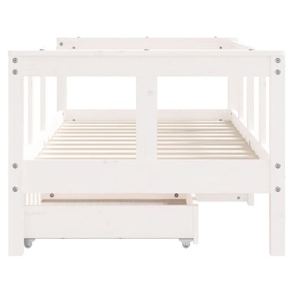 Vidaxl Estructura Cama Niños Con Cajones Madera Pino Blanco 70x140 Cm_4