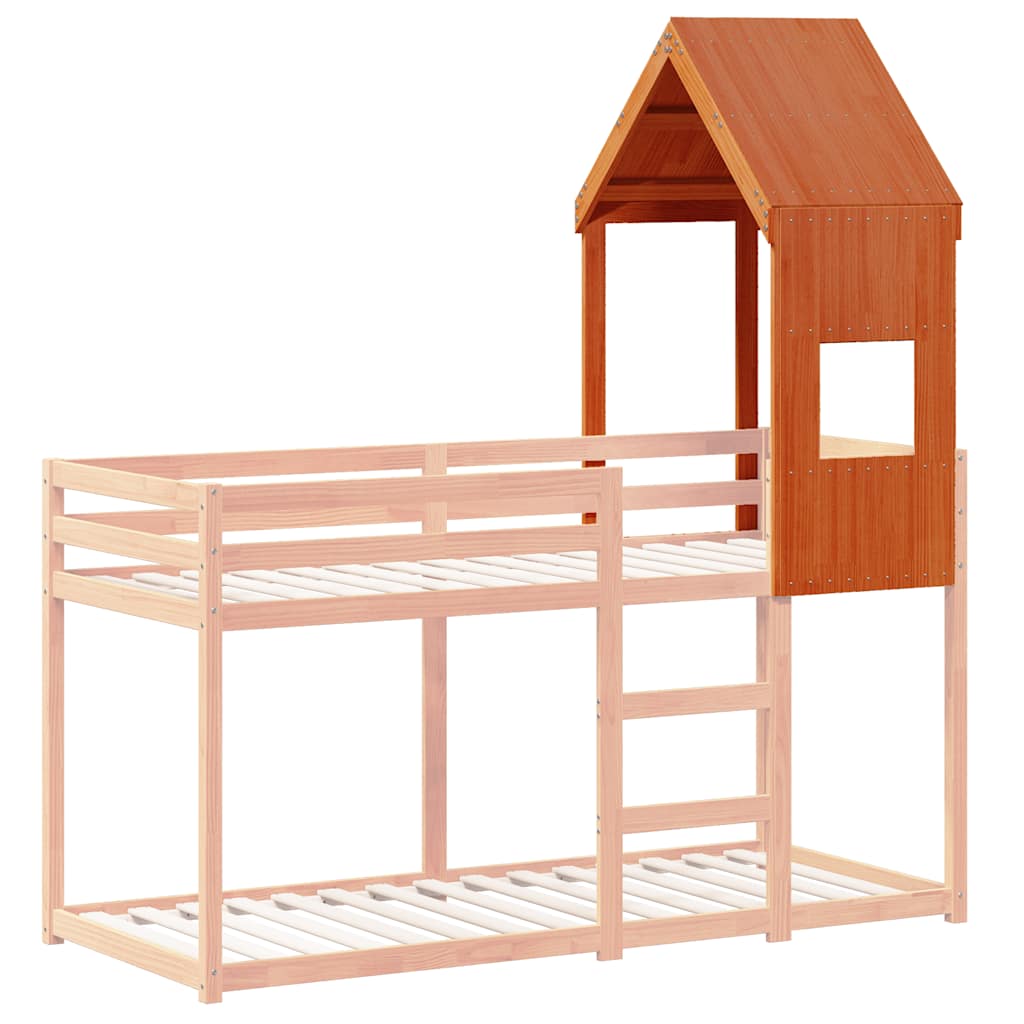 Techo De Cama Infantil Madera Maciza Pino Marrón 55x84x132 Cm_2