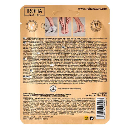 Máscara reparadora de pêssego e manteiga de karité Iroha Nature 2 meias de 9 ml