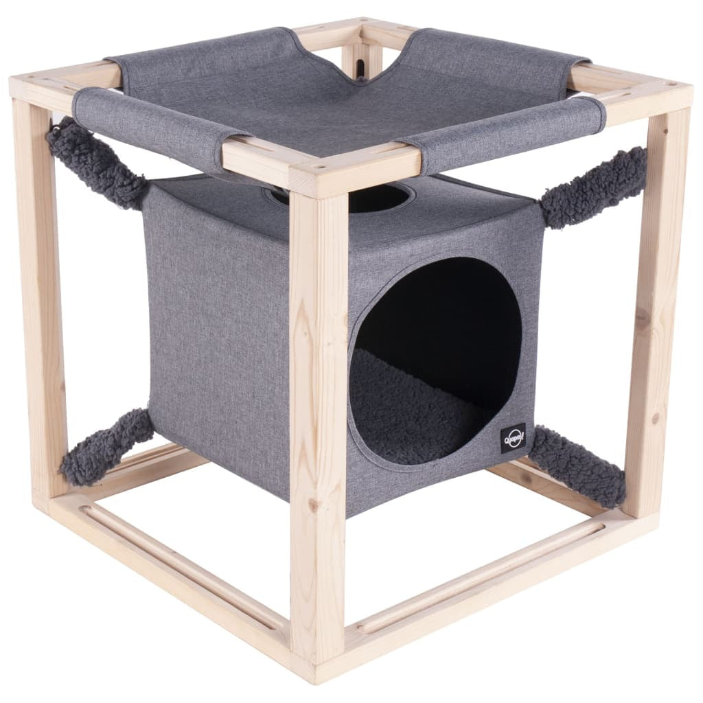 Quapas! Cama Para Gatos Con Hamaca Catcube Gris M 54x54x54 Cm_4