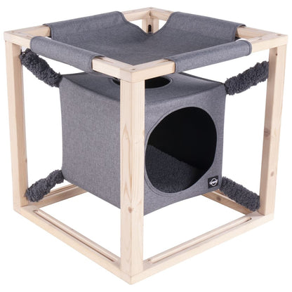 Quapas! Cama Para Gatos Con Hamaca Catcube Gris M 54x54x54 Cm_4
