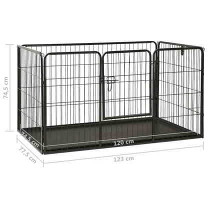 Vidaxl Corral Para Perros Cachorros Acero 123x77,5x74,5 Cm_2