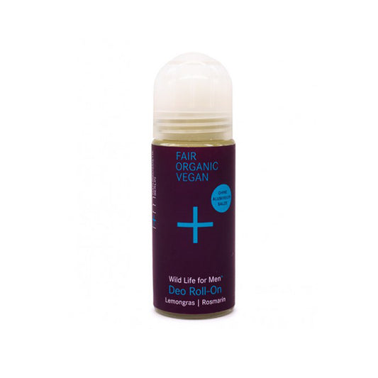 Desodorizante roll-on de alecrim e erva-príncipe. Unissexo. 50 ml. Vidro e plástico reciclados e recicláveis.