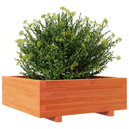 Jardinera De Madera Maciza De Pino Marrón Cera 70x70x26,5 Cm_3