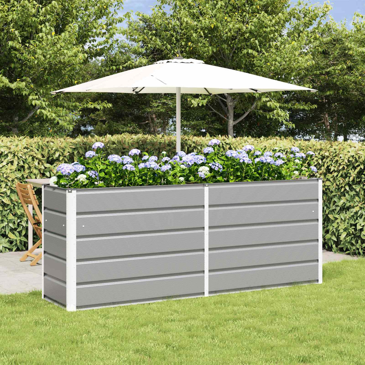 Jardinera Gris Claro 195 X 50 X 75 Cm Acero Galvanizado_1