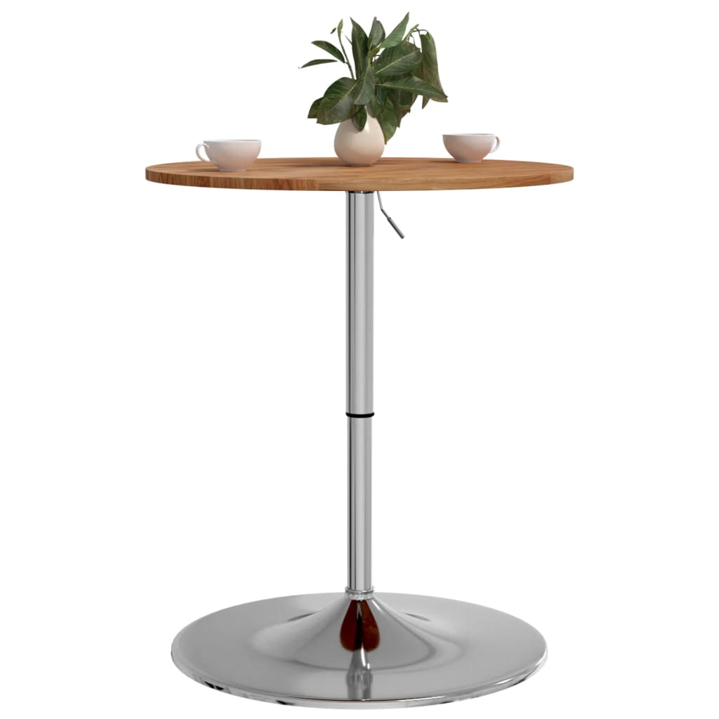Mesa Alta De Madera Maciza Roble Marrón Claro Ø60x89,5 Cm_2