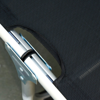 Outsunny Tumbona Plegable Con Reposacabezas Respaldo Ajustable 170x60x76cm Negro_3