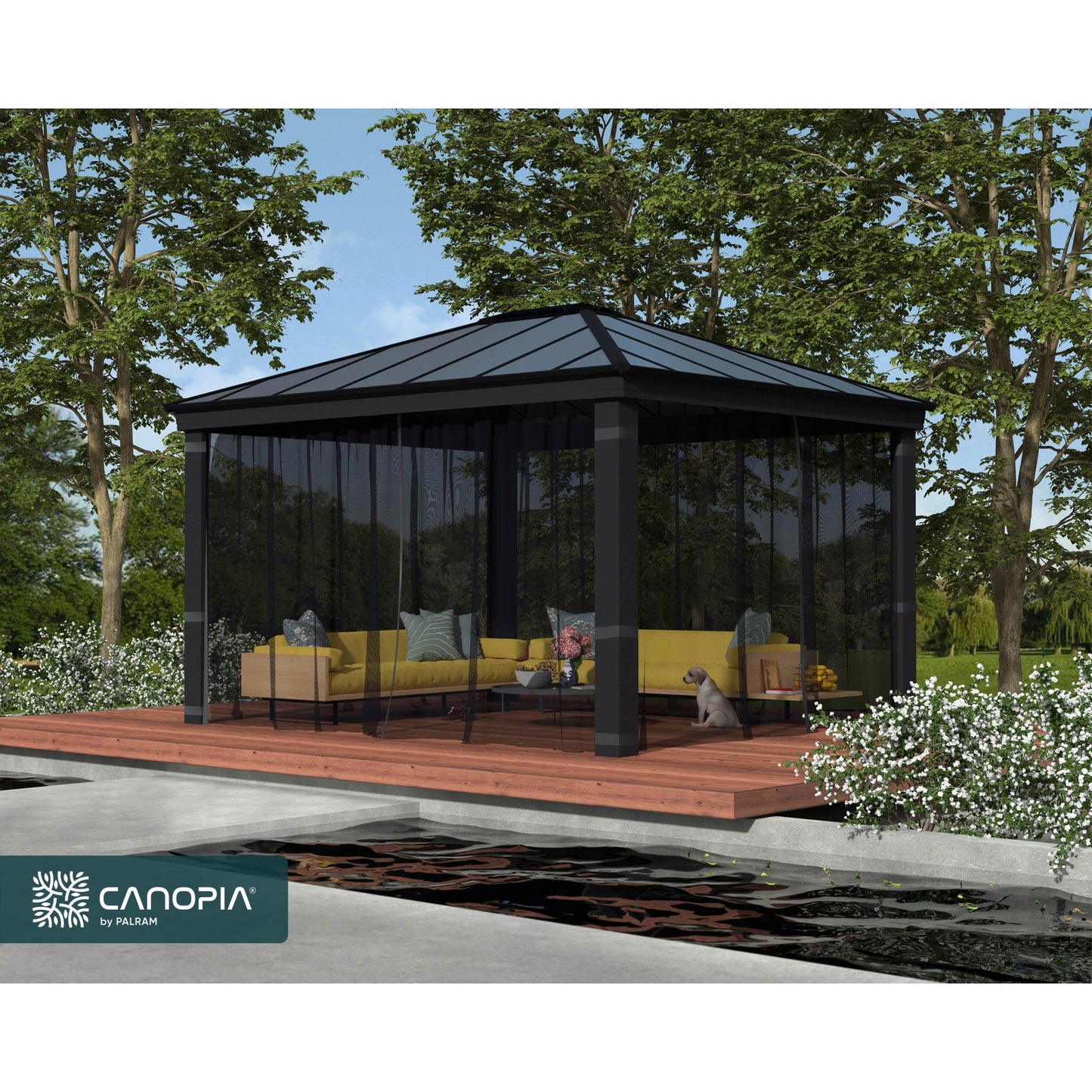 Conjunto de mosquiteiro para gazebo Dallas 360x422 cm 