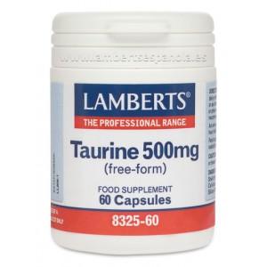 Taurina 500 mg Lamberts, 60 cápsulas