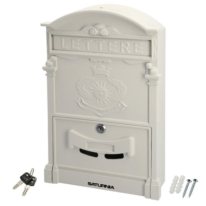 Buzon Jardín Aluminio Fundido Blanco Palace 255 X 410 X 90 Mm.