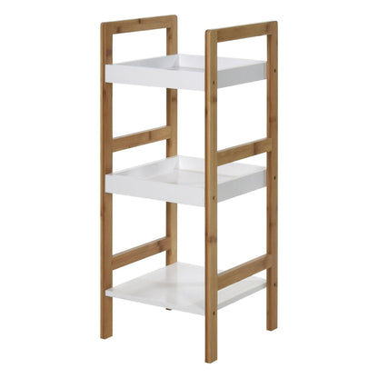 Well Home Estantería De Baño Con 3 Estantes En Mdf Y Patas De Bambú H.72cm_0