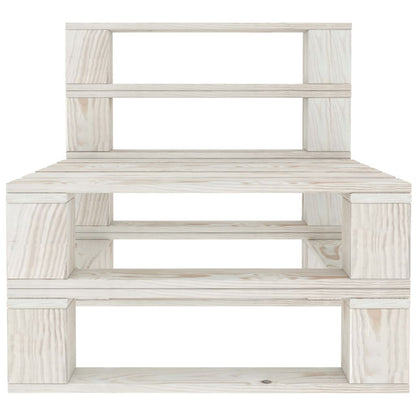 Vidaxl Juego De Muebles De Palets Para Jardín 5 Piezas Madera Blanco_5