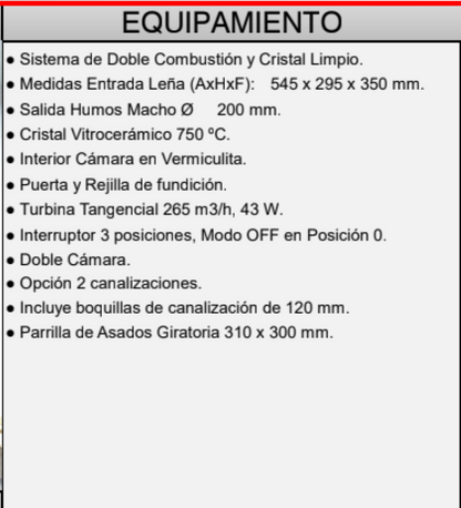 BRICOSOL Chimenea de leña frontal con turbina FM Modelo C-300 T Con Turbina, Vermiculita_1