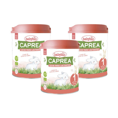 Embalagem de 3 unidades de leite de cabra para lactentes Caprea 1 (0 a 6 meses) 800 g