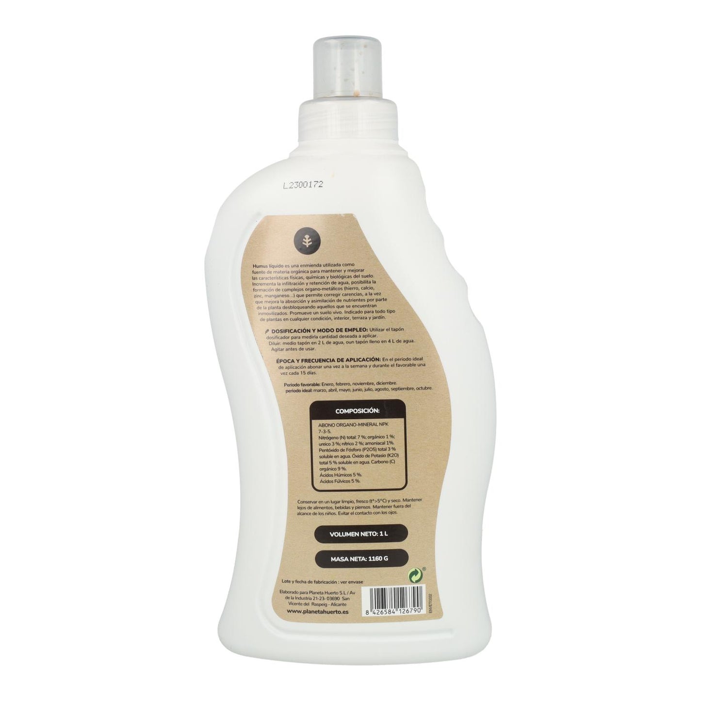 Embalagem de 6 Húmus Líquido Natural Planeta Huerto, 1 litro
