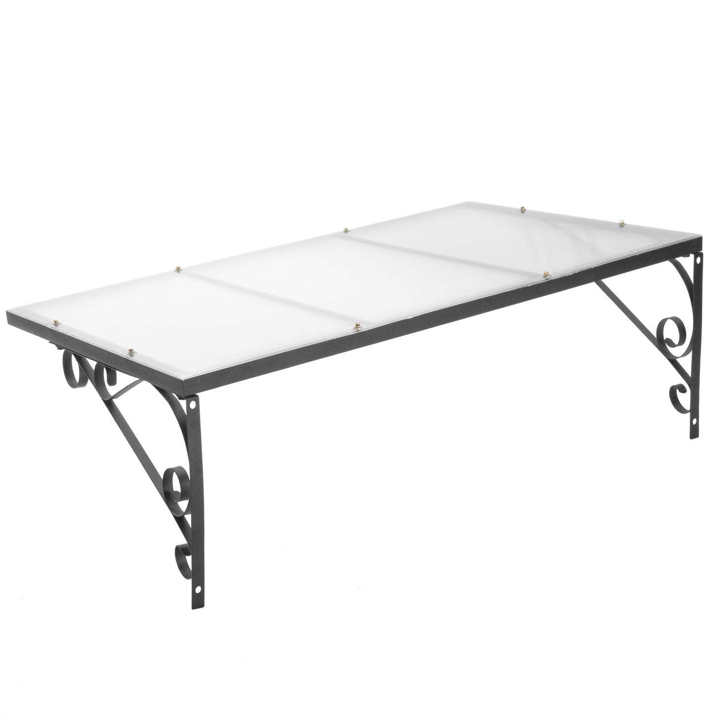 Tejadillo De Protección 120 X 100 Cm Clásico Marquesina Para Puertas Y Ventanas Con Soporte De Acero Negro_2