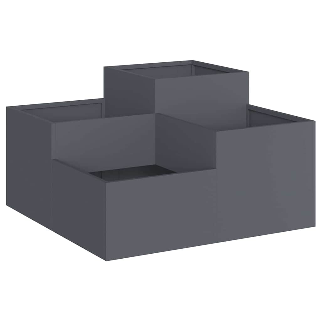 Maceta Para Jardín Antracita 80 X 80 X 48 Cm Acero_0