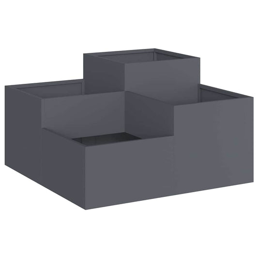 Maceta Para Jardín Antracita 80 X 80 X 48 Cm Acero_0