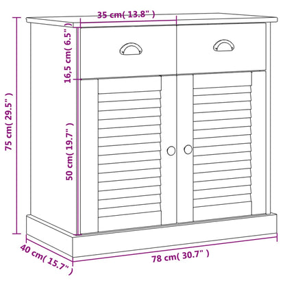 Aparador Con Cajones Vigo Madera Maciza Pino 78x40x75 Cm / Vetonek_2