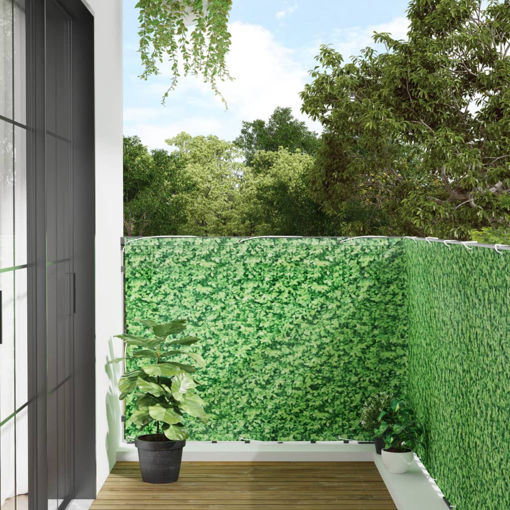 Pantalla De Privacidad De Balcón Pvc Plantas Verde 400x120 Cm / Vetonek_2