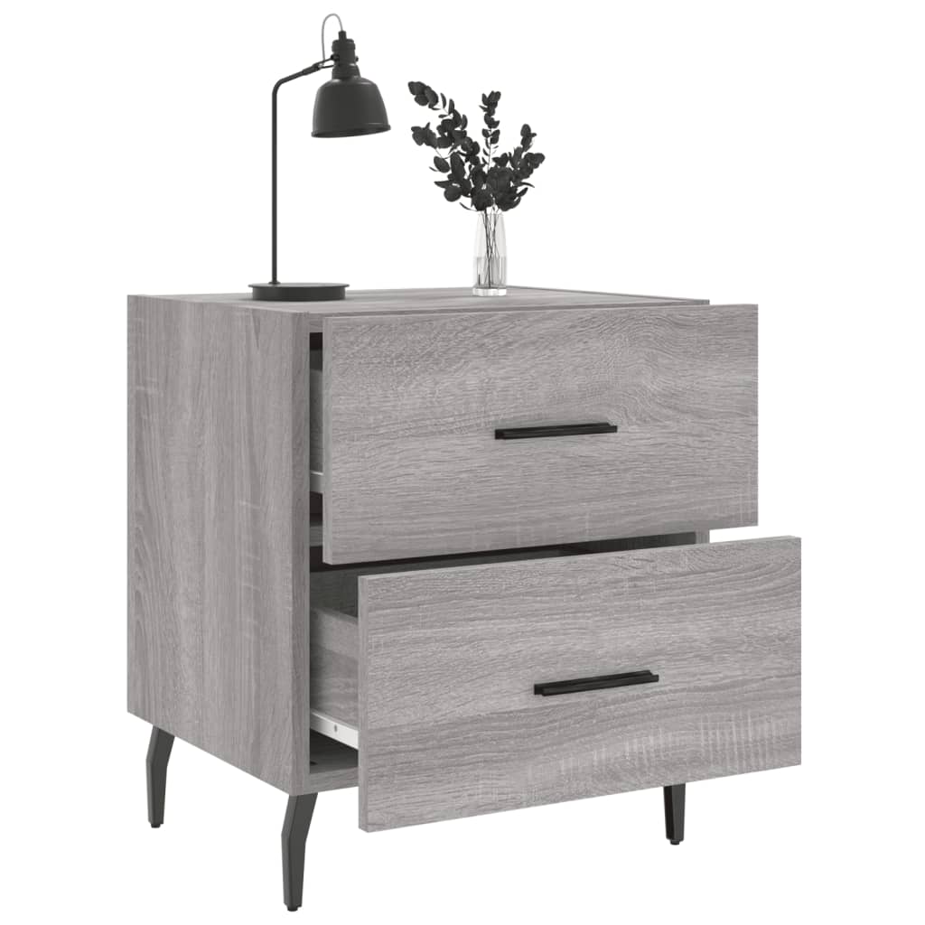 Mesitas Noche 2 Uds Madera Ingeniería Gris Sonoma 40x35x47,5 Cm_2