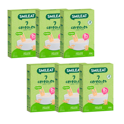 Pack 6x Papilla de 7 Cereales Eco Smileat 200 g