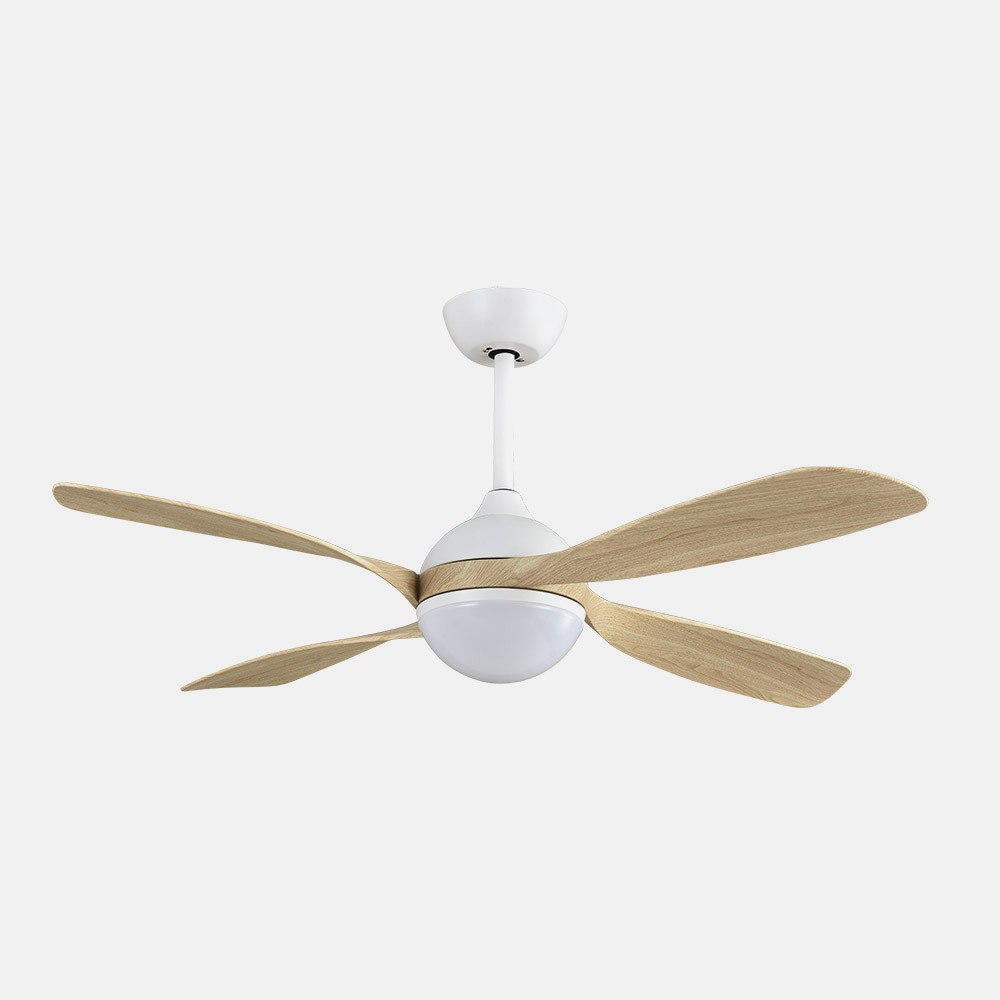 Ventilador Dc Livorno 30w 3250lm Blanco/haya 132d 4aspas 3000k,4500k,6000k, Remoto+ Temporizador+ Memoria_1