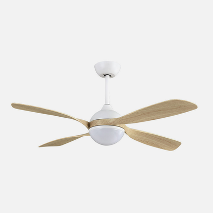 Ventilador Dc Livorno 30w 3250lm Blanco/haya 132d 4aspas 3000k,4500k,6000k, Remoto+ Temporizador+ Memoria_1