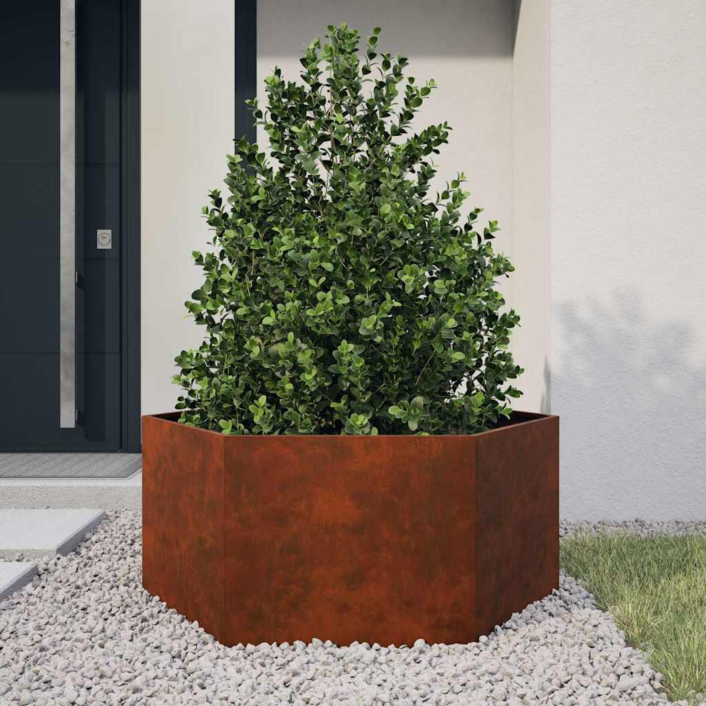 Jardinera De Acero Corten Oxidado 90x90x45 Cm_1