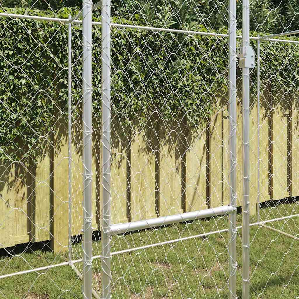 Jaula Para Perro Plateado 800 X 200 X 200 Cm Acero Galvanizado_2