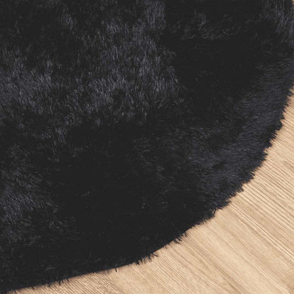 Vidaxl Alfombra Peluda De Pelo Largo Navarra Negra 160x160cm Poliéster_3