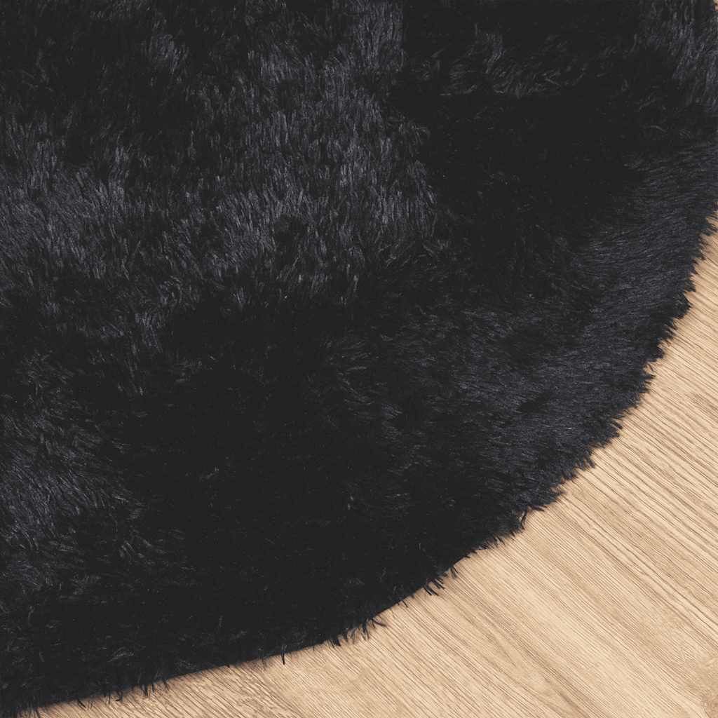 Vidaxl Alfombra Peluda De Pelo Largo Navarra Negra 240x240cm Poliéster_3
