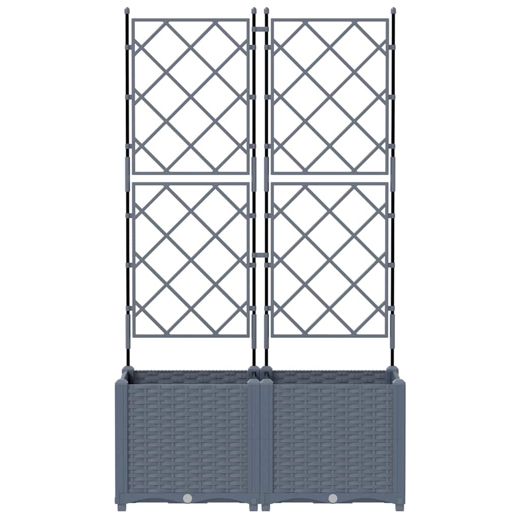 Macetero De Jardín 2 Uds. Gris Claro 80 X 40 X 143 Cm Pp_4