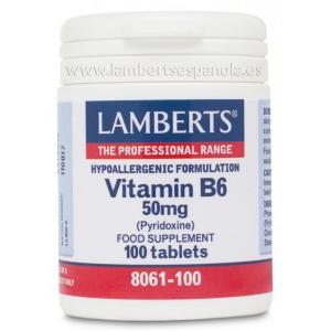 Vitamina B6 100 comprimidos de 50 mg, Lamberts