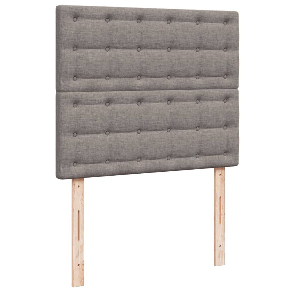 Cama Box Spring Con Colchón Tela Gris Taupe 120x190 Cm / Vetonek_1
