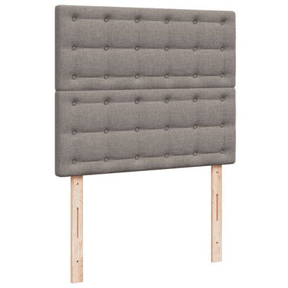 Cama Box Spring Con Colchón Tela Gris Taupe 120x190 Cm / Vetonek_1