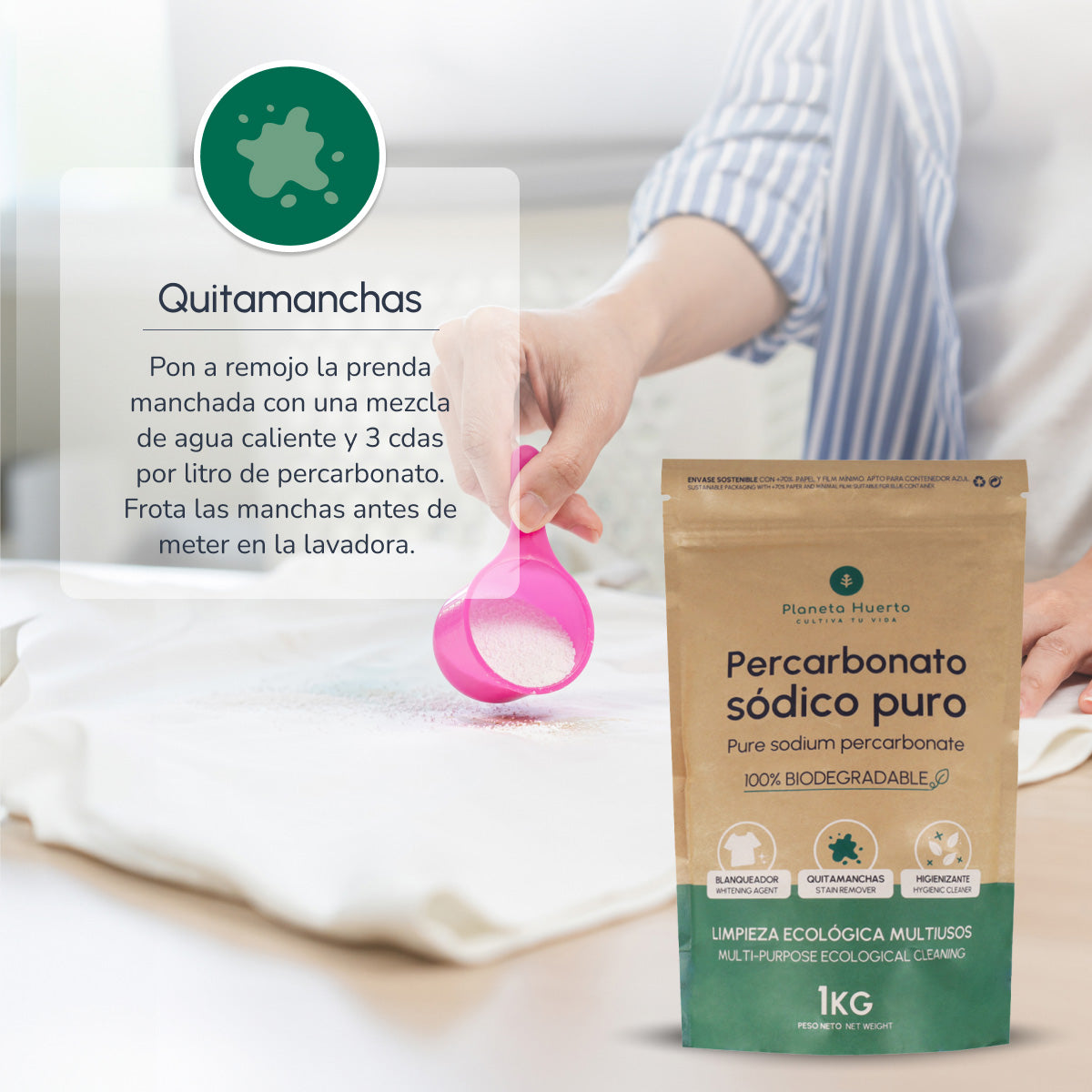 Embalagem com 3x Planeta Huerto Percarbonato de Sódio 1 Kg