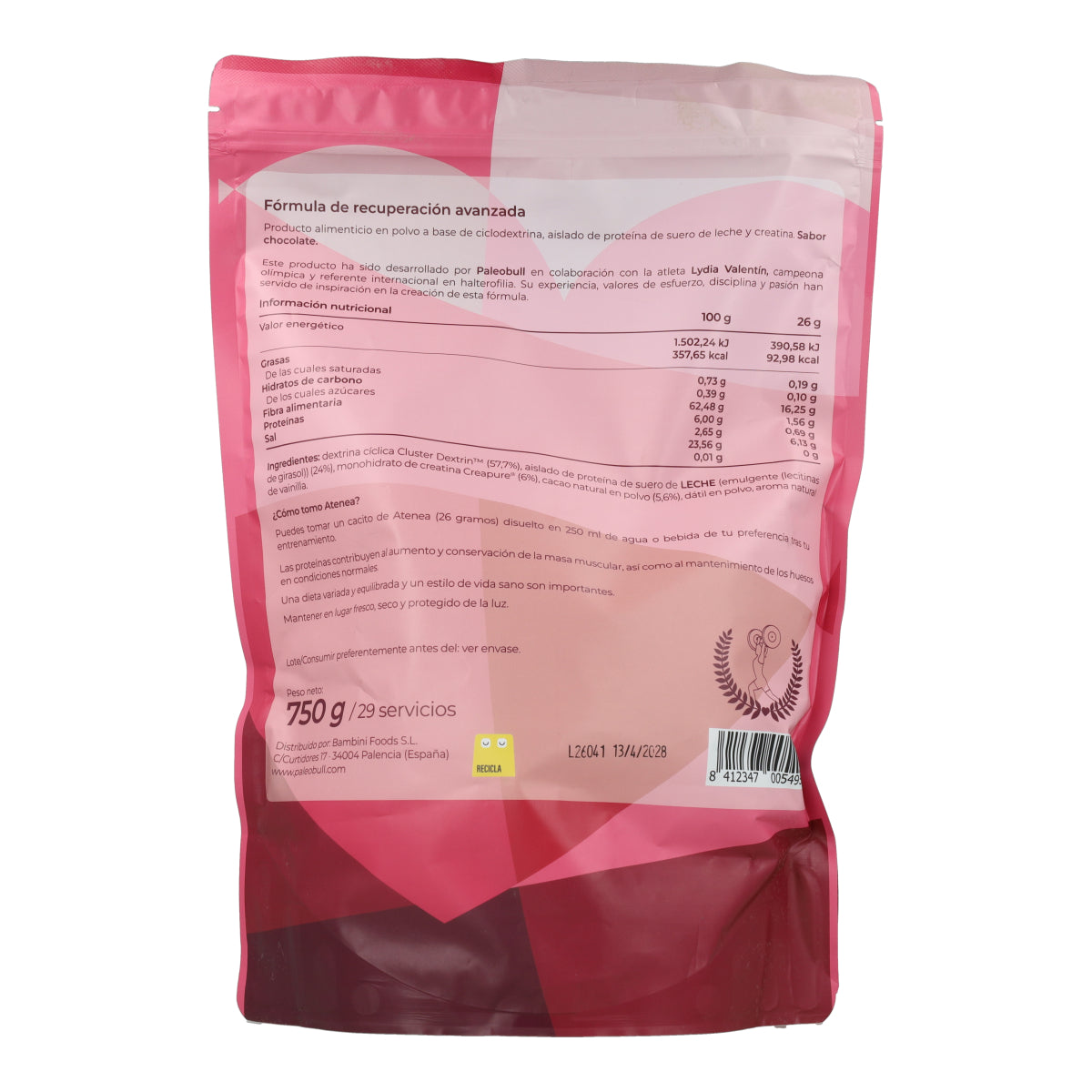 Atenea fórmula de recuperación avanzada en polvo Paleobull 750 g