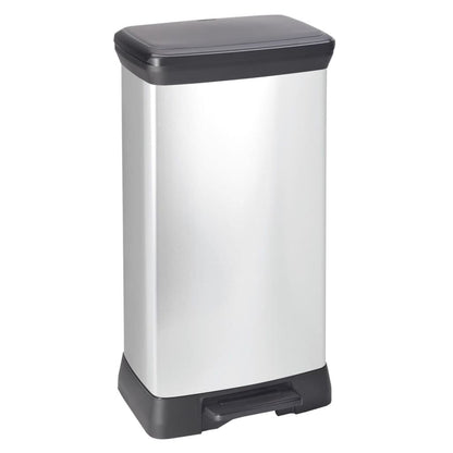 Curver Papelera De Pedal Doble Deco Plateado 23l + 23l_0