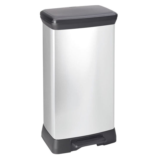 Curver Papelera De Pedal Doble Deco Plateado 23l + 23l_0