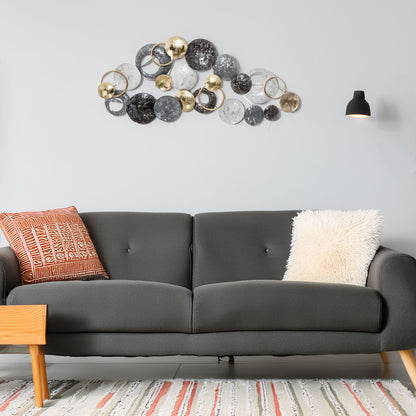 Decoración Pared Redonda Metal Diseño Moderno 90x44cm_3