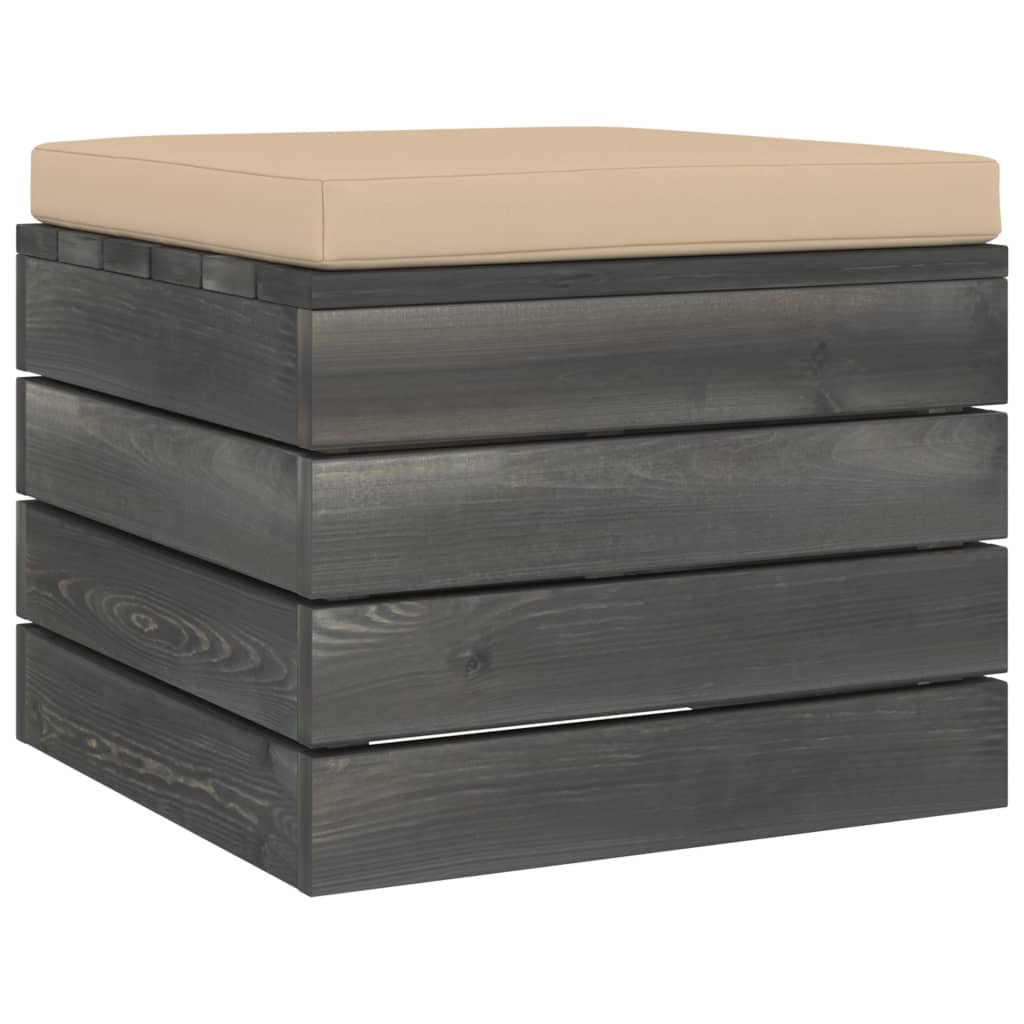 Muebles De Jardín De Palets 6 Piezas Cojines Madera Maciza Pino / Vetonek_4