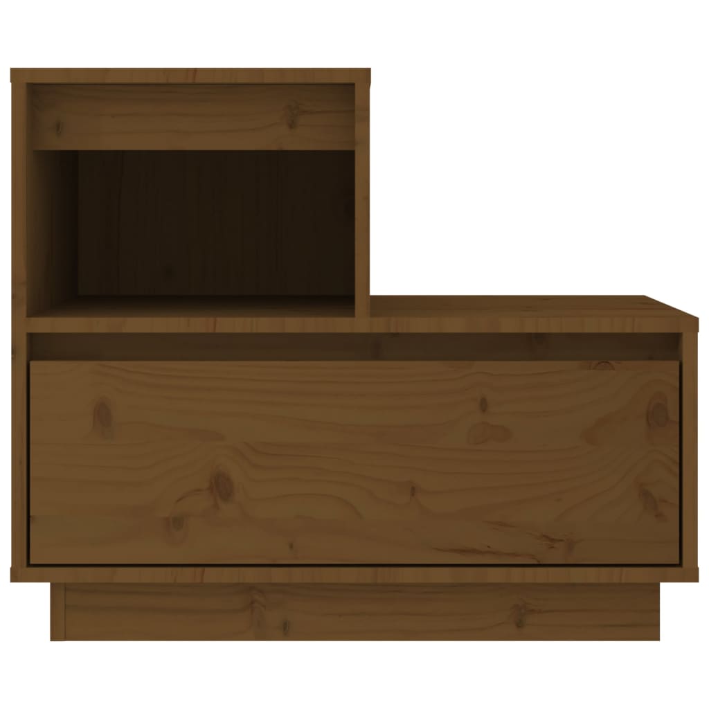 Mesita De Noche Madera Maciza De Pino Marrón Miel 60x34x51 Cm_1