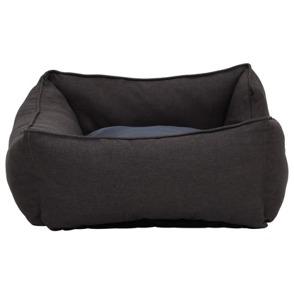Cama De Perro De Felpa Apariencia De Lino Gris Oscuro / Vetonek_2