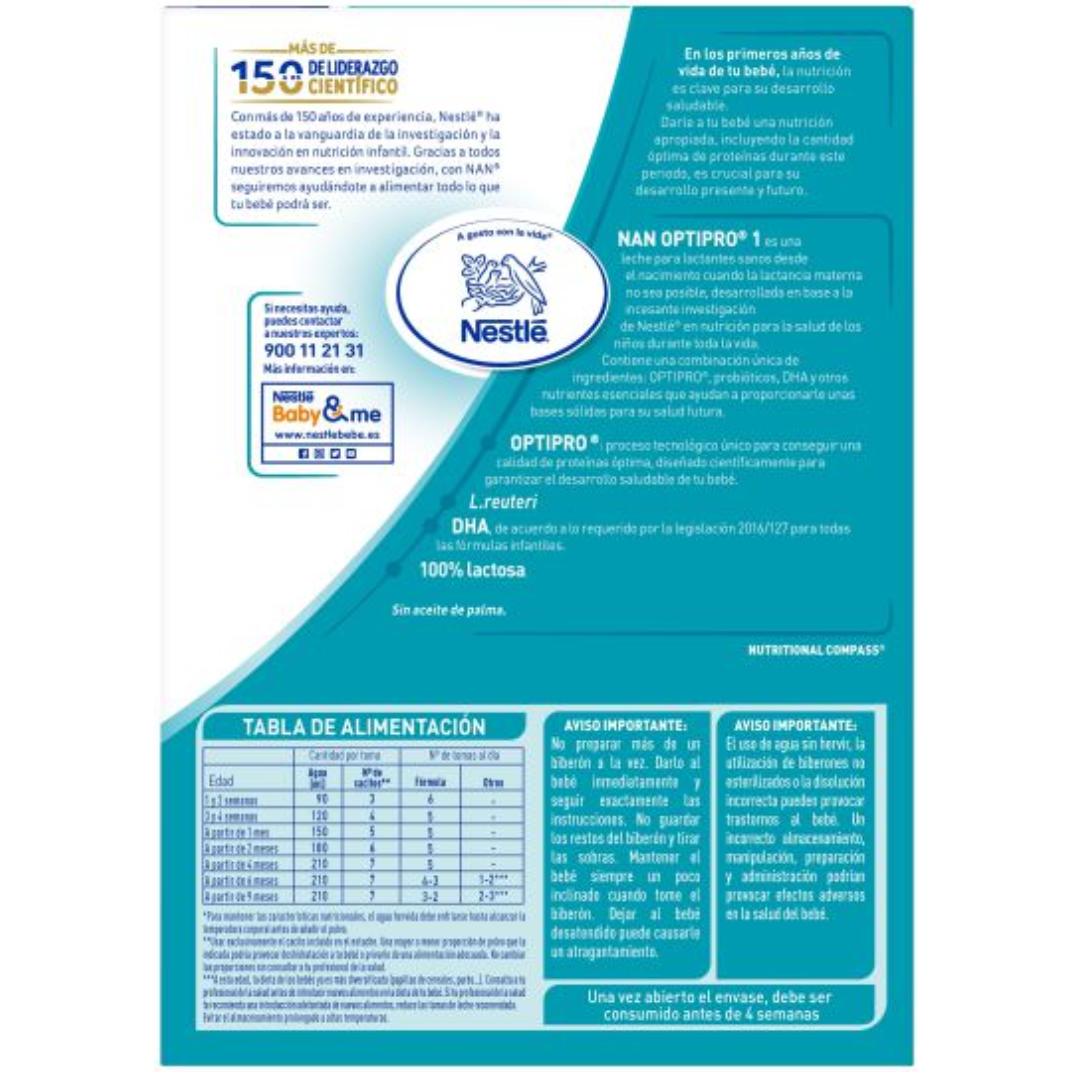 Leite de arranque Nan Optipro 1 desde o primeiro dia Nestlé 1200 g