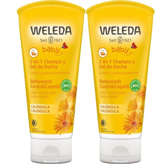 Pack promocional 2x Champô e Gel de Banho Weleda Calendula Baby 200 ml
